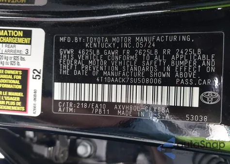 2025 Toyota Camry Se из США, поврежденный, VIN 4T1DAACK7SU508006